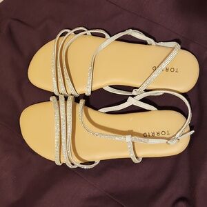Torrid Strappy Glittery Sandals Size 12WW